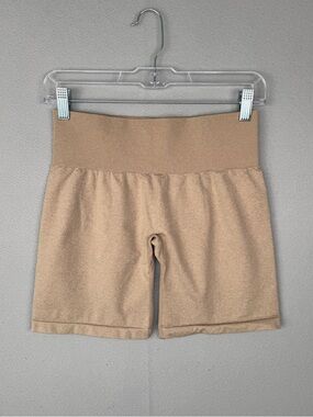 NVGTN Pro Seamless Shorts L Beige High Waist Gym Training